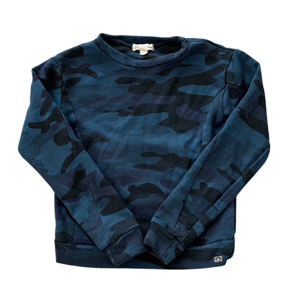 Appaman Boys Navy Blue Black Camouflage‎ Crewneck Sweatshirt Size 5 Pullover